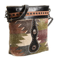 OHLAY Upcycled Wool Canvas Genuine Leather Messenger Bag