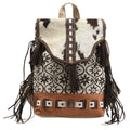 Ohlay Backpack Upcycled Canvas Hair-On Genuine Leather