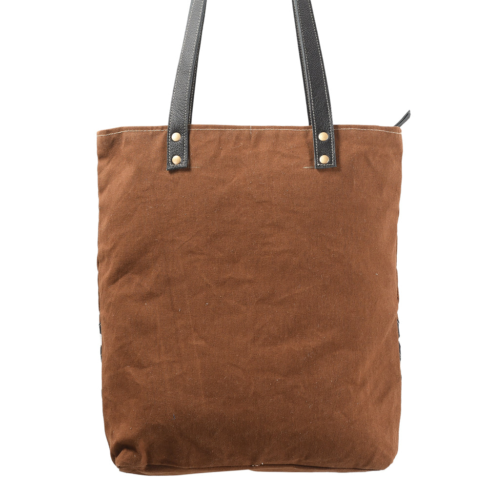 OHLAY KB379 TOTE Upcycled Wool Canvas Hair-on Genuine Leather women bag western handbag purse