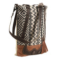 OHLAY Upcycled Wool Canvas Genuine Leather Tote
