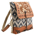 Ohlay Backpack Upcycled Canvas Hair-On Genuine Leather