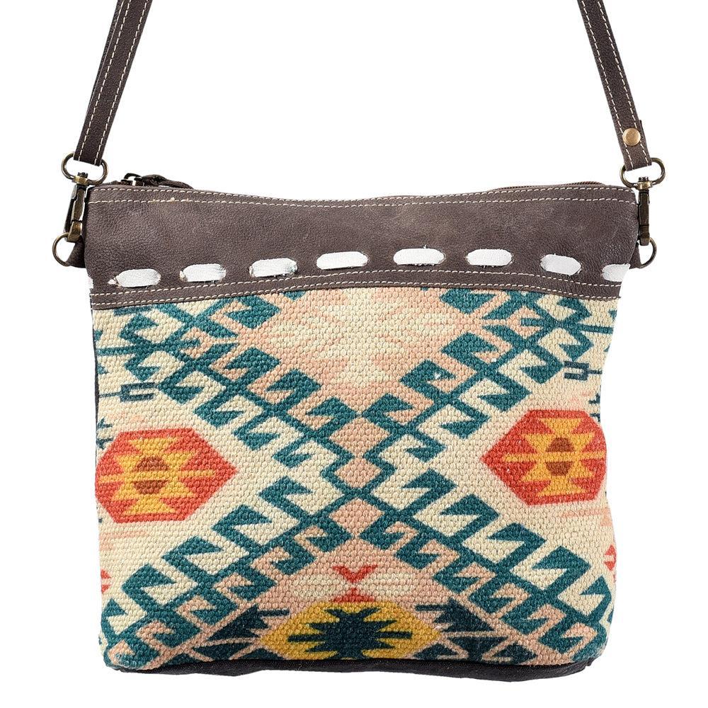 OHLAY Upcycled Wool Canvas Genuine Leather Crossbody Bag