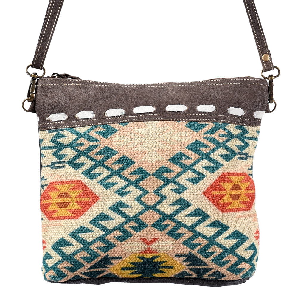 OHLAY Backpack Bag Leather and Upcycled Canvas Ladies | Women Western Handbag Belt for Womens Summer