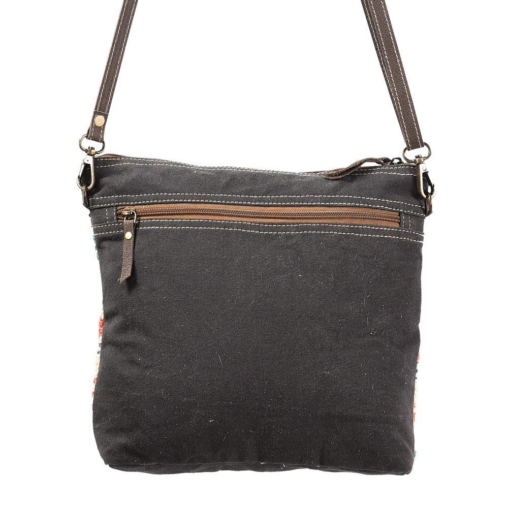 OHLAY Upcycled Wool Canvas Genuine Leather Crossbody Bag