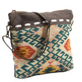 OHLAY Upcycled Wool Canvas Genuine Leather Crossbody Bag