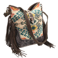 Ohlay Crossbody Hand Tooled Upcycled Wool Upcycled Canvas Hair-On Genuine Leather