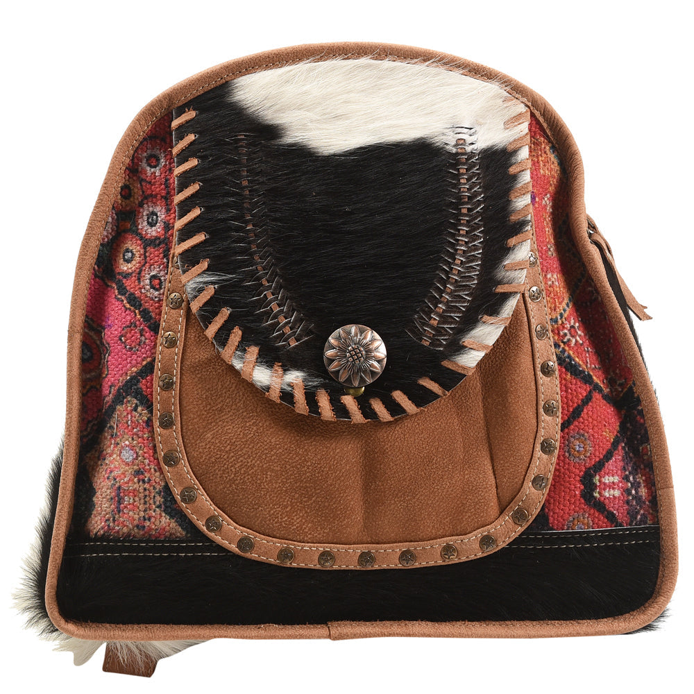 Ohlay Backpack Upcycled Wool Upcycled Canvas Hair-On Genuine Leather
