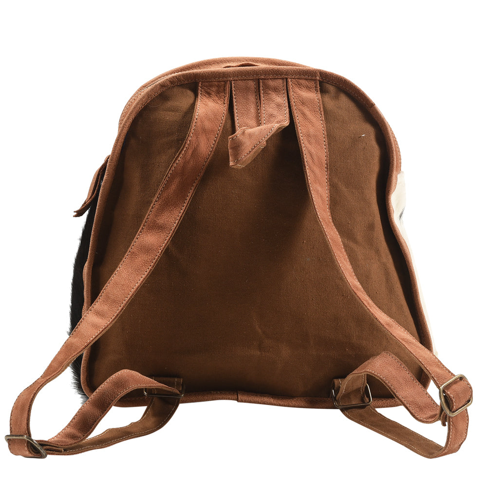 Ohlay Backpack Upcycled Wool Upcycled Canvas Hair-On Genuine Leather