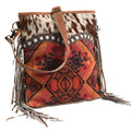 OHLAY Upcycled Wool Canvas Hair-On Genuine Leather Messenger Bag