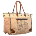 OHLAY Upcycled Canvas Genuine Leather Tote
