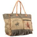 OHLAY Upcycled Canvas Genuine Leather Tote