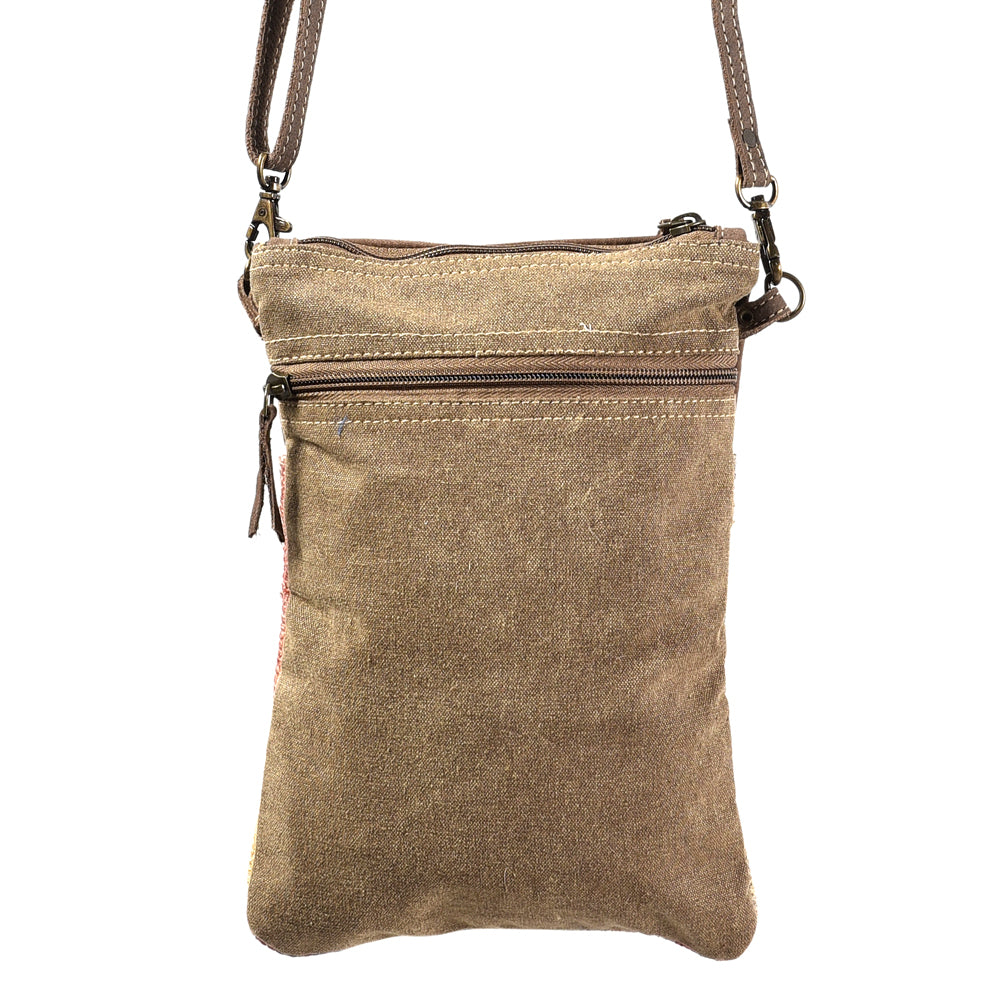 OHLAY Upcycled Wool Canvas Genuine Leather Crossbody Bag