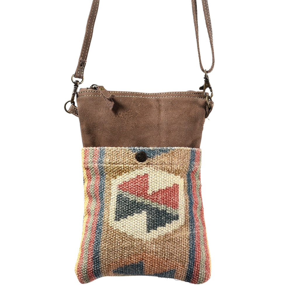 OHLAY Upcycled Wool Canvas Genuine Leather Crossbody Bag