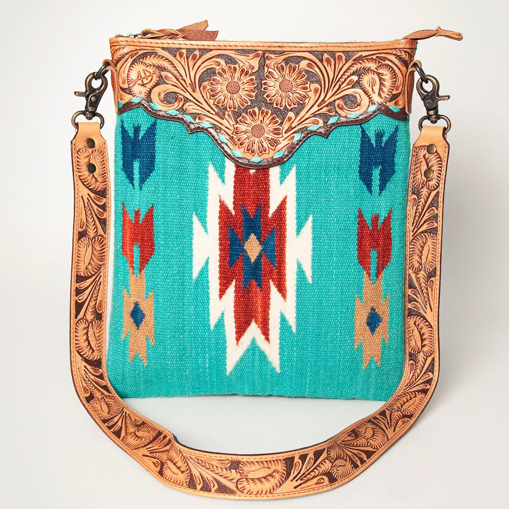 American Darling Hand Tooled Saddle Blanket Genuine Leather