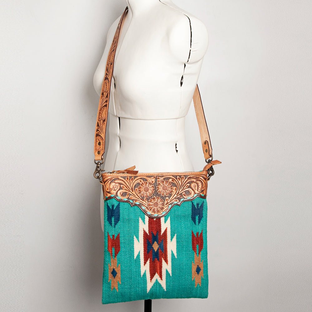 American Darling Hand Tooled Saddle Blanket Genuine Leather