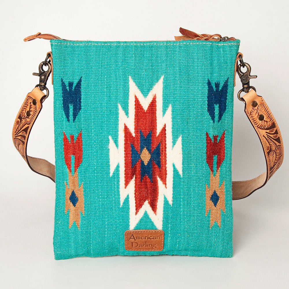 American Darling Hand Tooled Saddle Blanket Genuine Leather