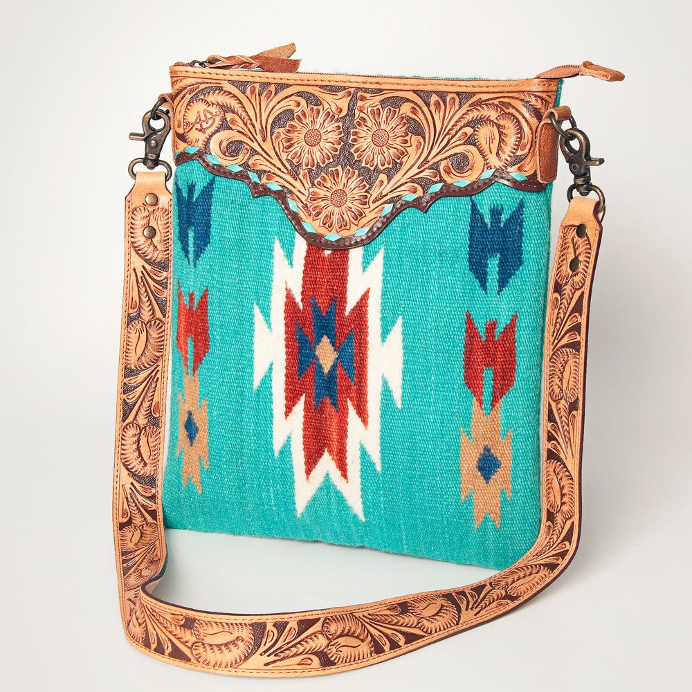 American Darling Hand Tooled Saddle Blanket Genuine Leather