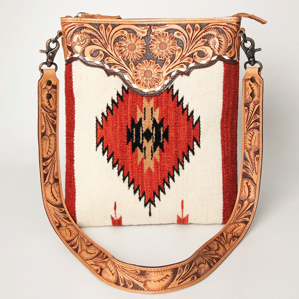 American Darling Hand Tooled Saddle Blanket Genuine Leather