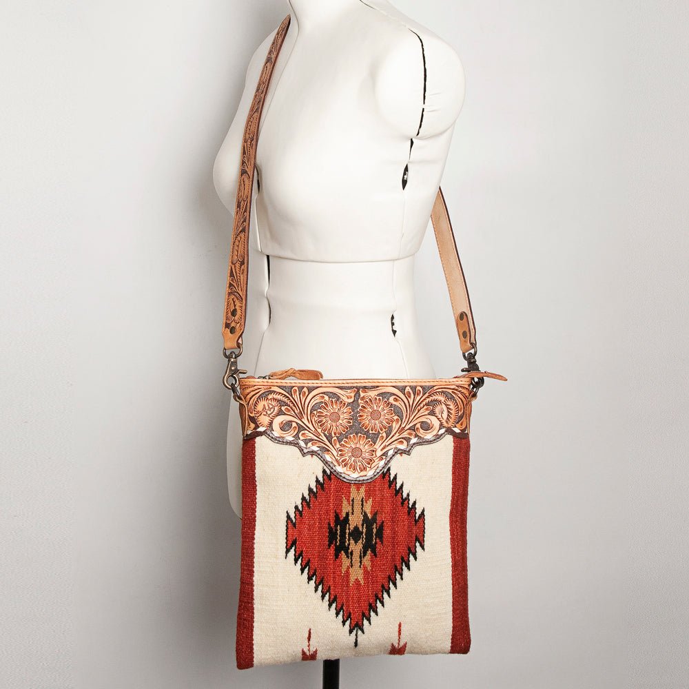 American Darling Hand Tooled Saddle Blanket Genuine Leather