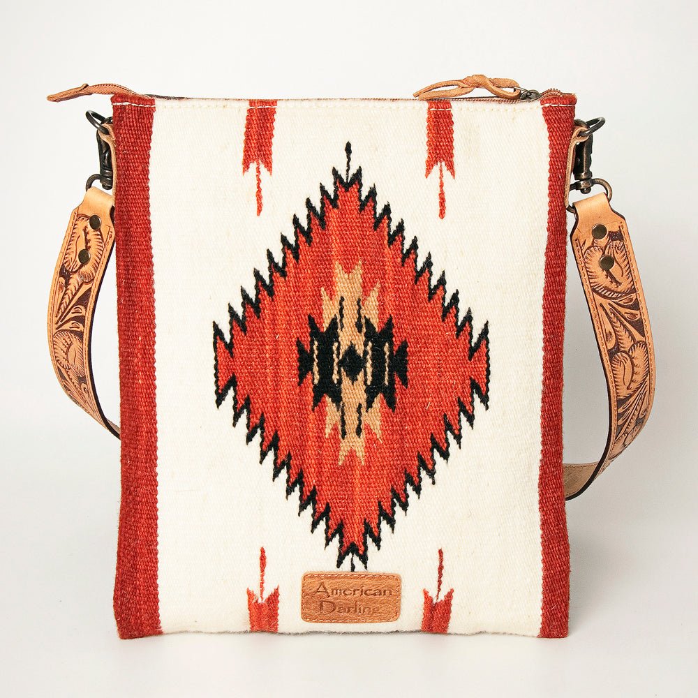 American Darling Hand Tooled Saddle Blanket Genuine Leather