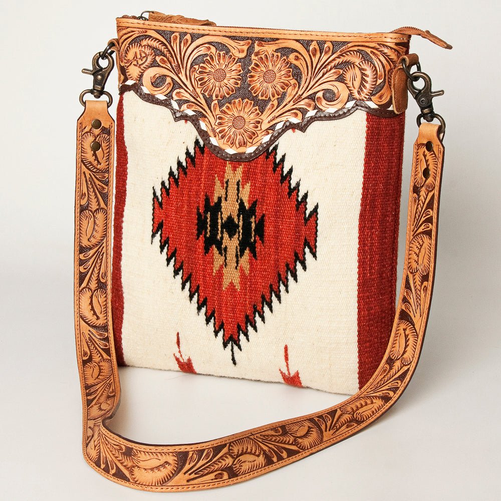 American Darling Hand Tooled Saddle Blanket Genuine Leather