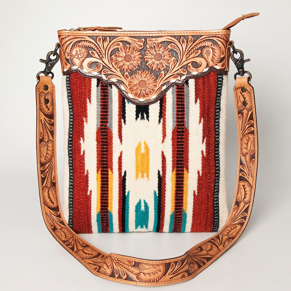 American Darling Hand Tooled Saddle Blanket Genuine Leather