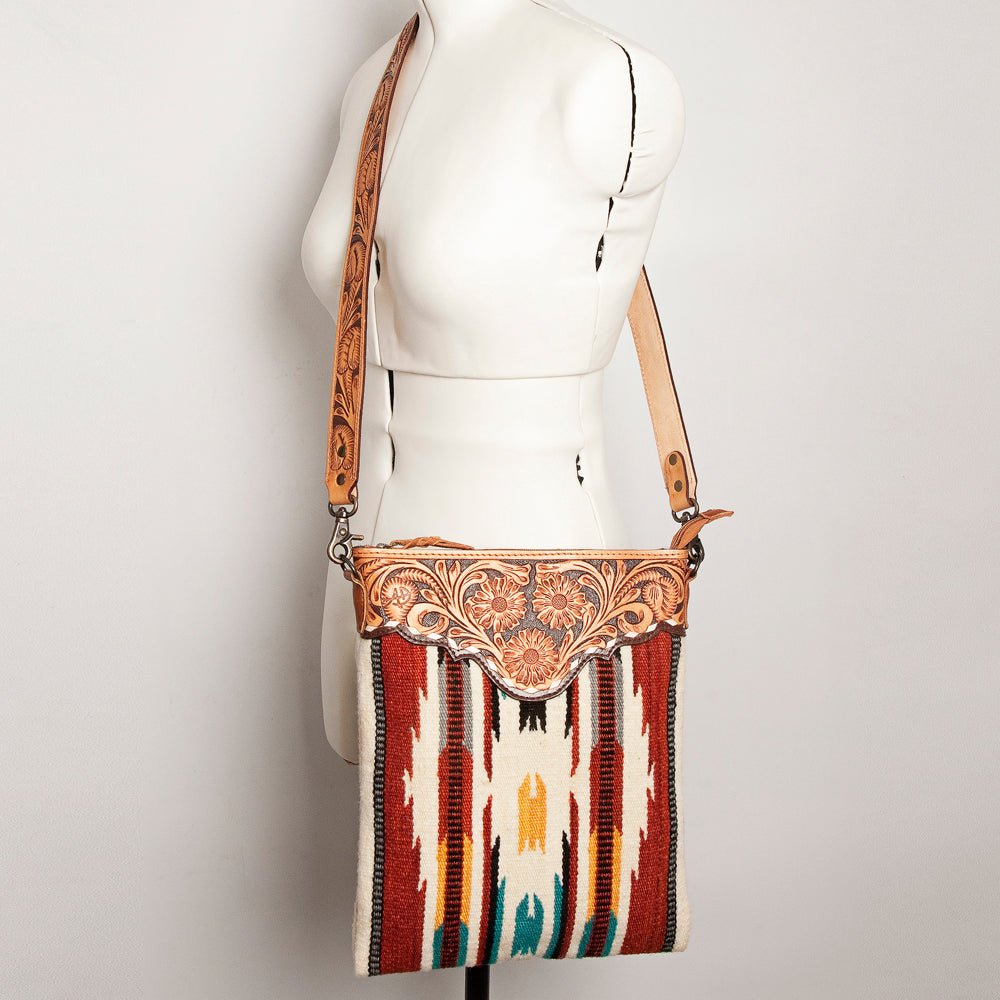 American Darling Hand Tooled Saddle Blanket Genuine Leather
