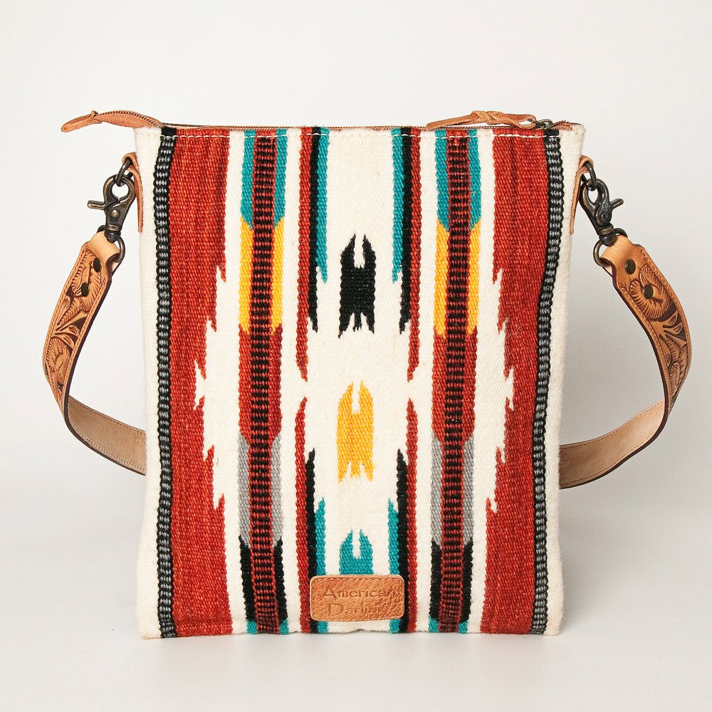 American Darling Hand Tooled Saddle Blanket Genuine Leather