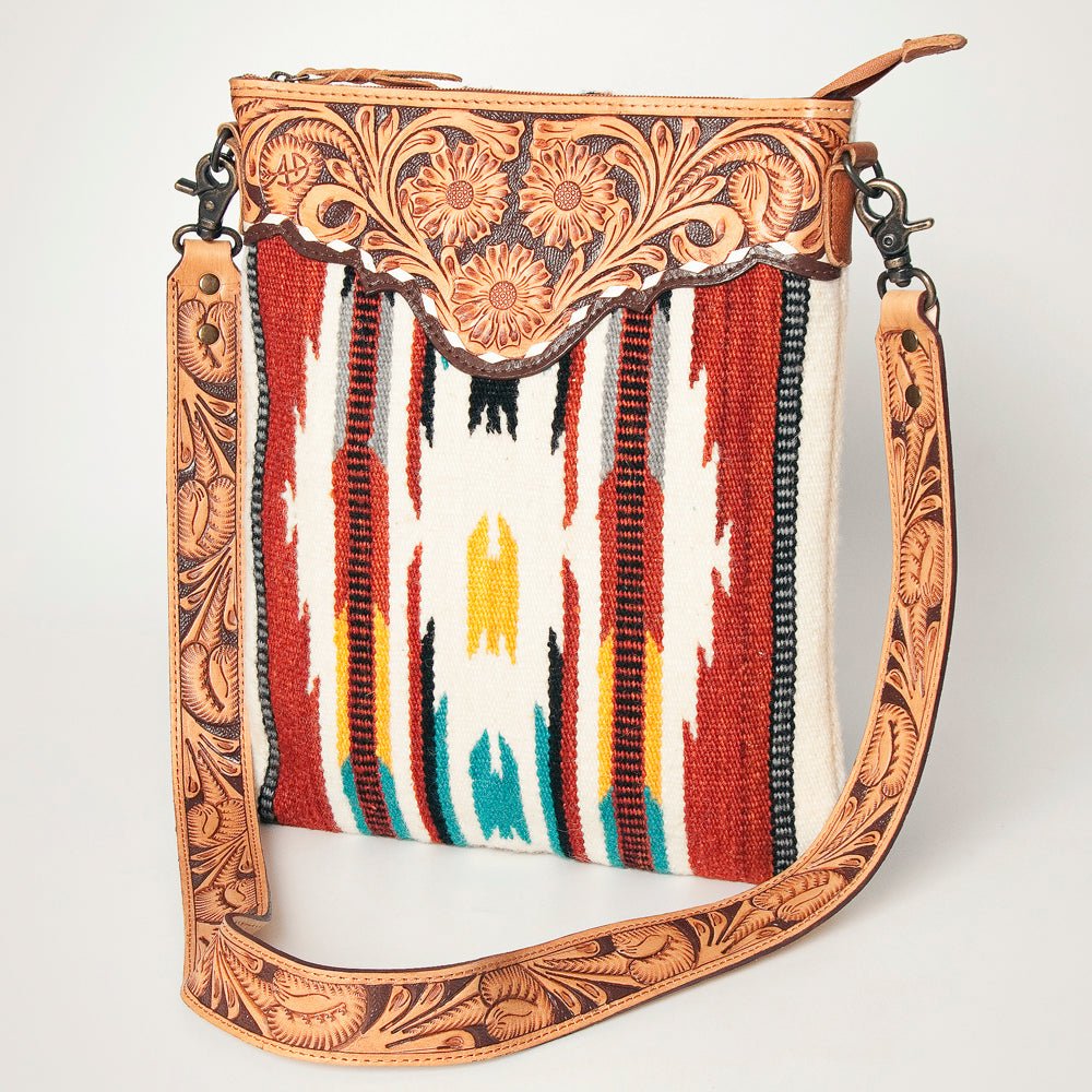 American Darling Hand Tooled Saddle Blanket Genuine Leather