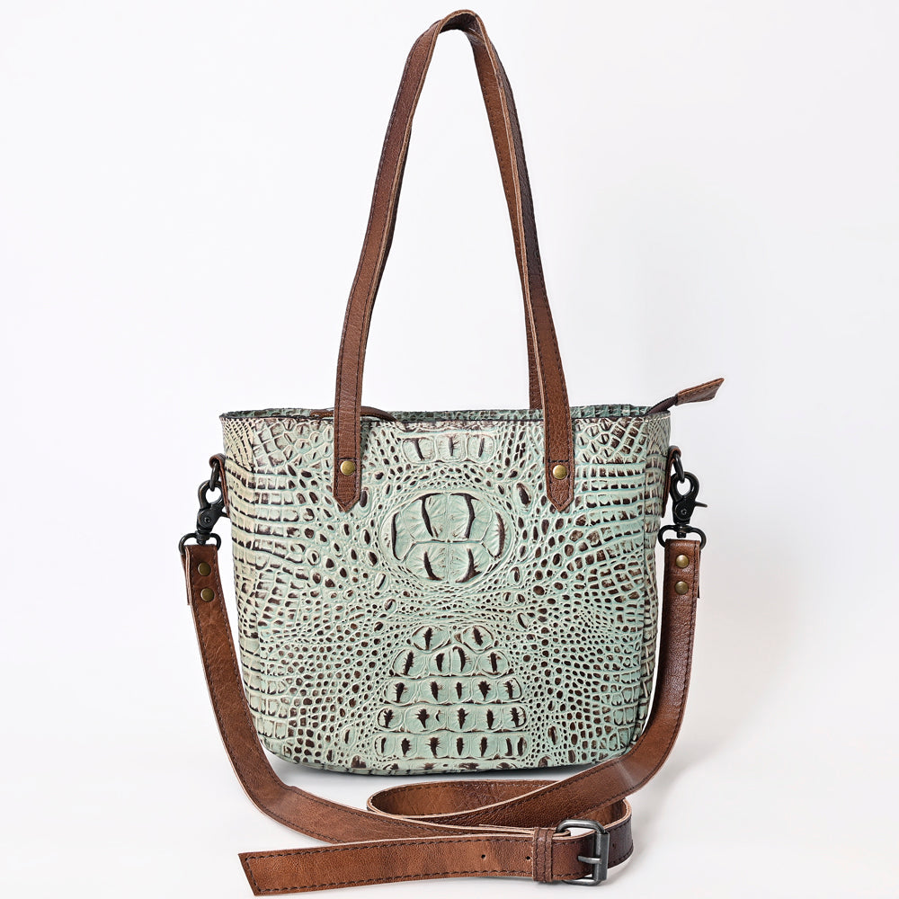 American Darling Tote Crocodile Embossed Genuine Leather
