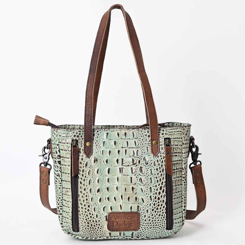 American Darling Tote Crocodile Embossed Genuine Leather