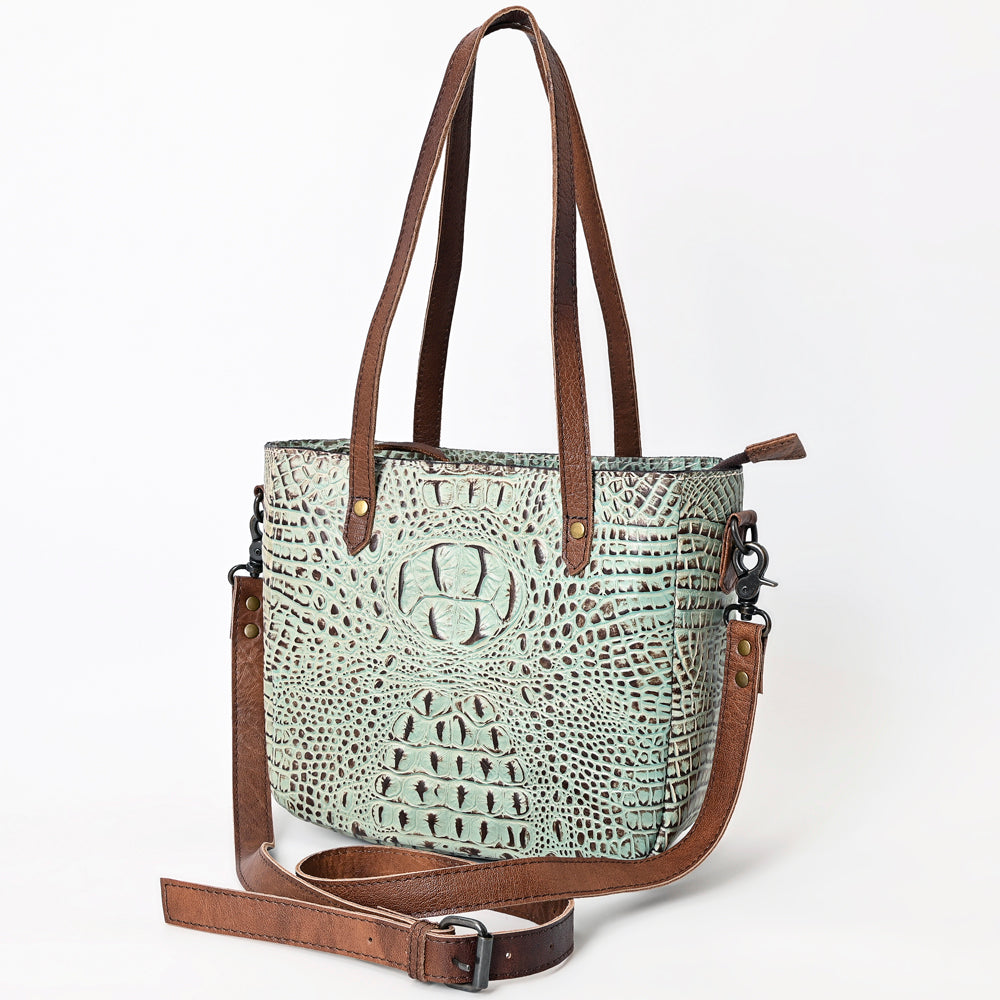 American Darling Tote Crocodile Embossed Genuine Leather