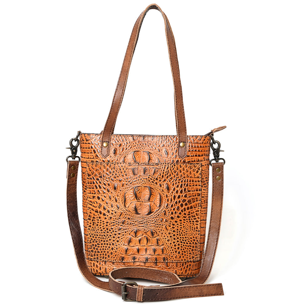 American Darling Crocodile Embossed Genuine Leather Bag