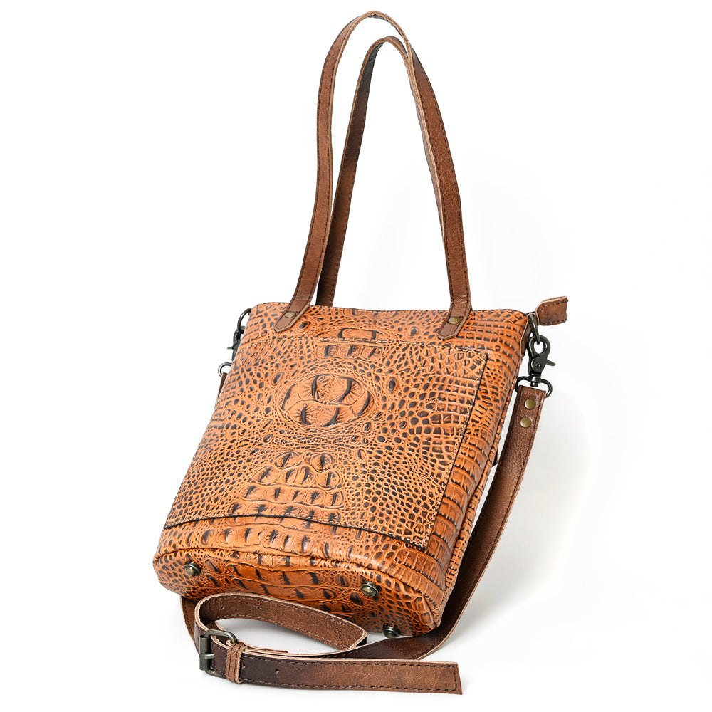 American Darling Crocodile Embossed Genuine Leather Bag
