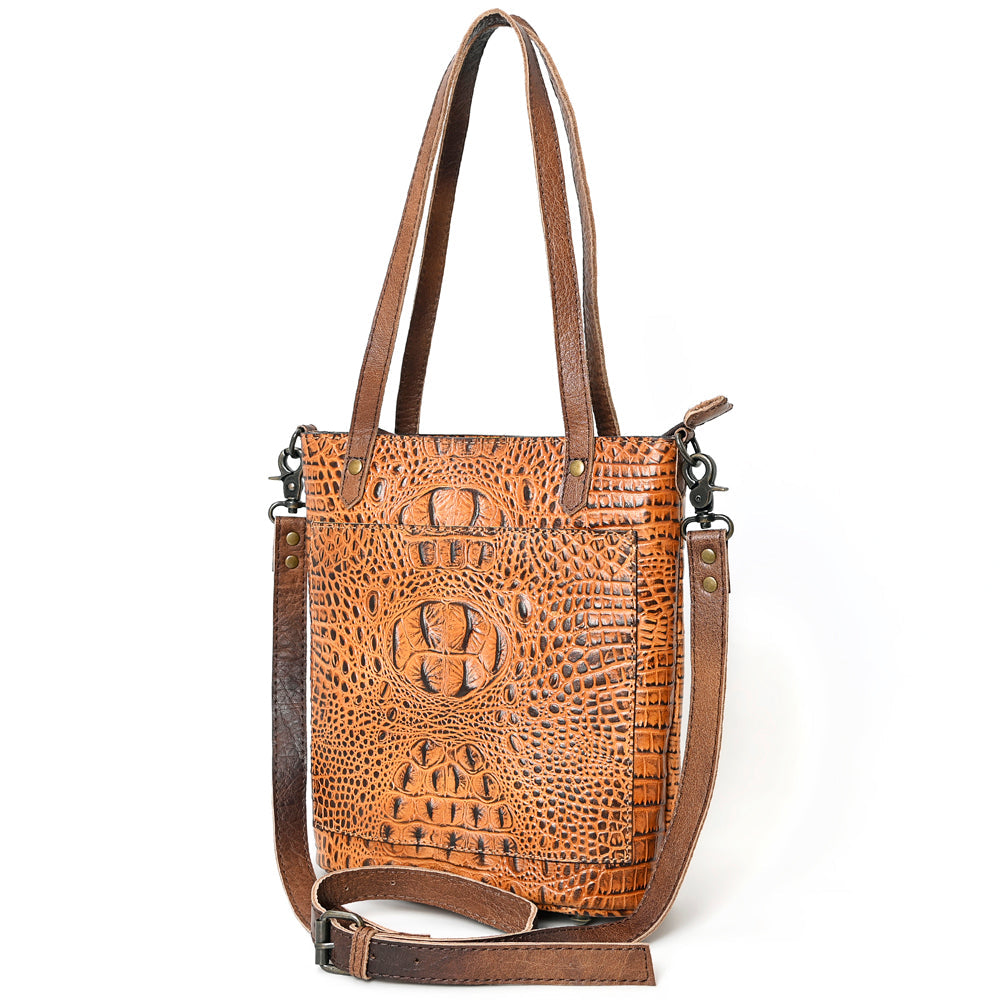American Darling Crocodile Embossed Genuine Leather Bag