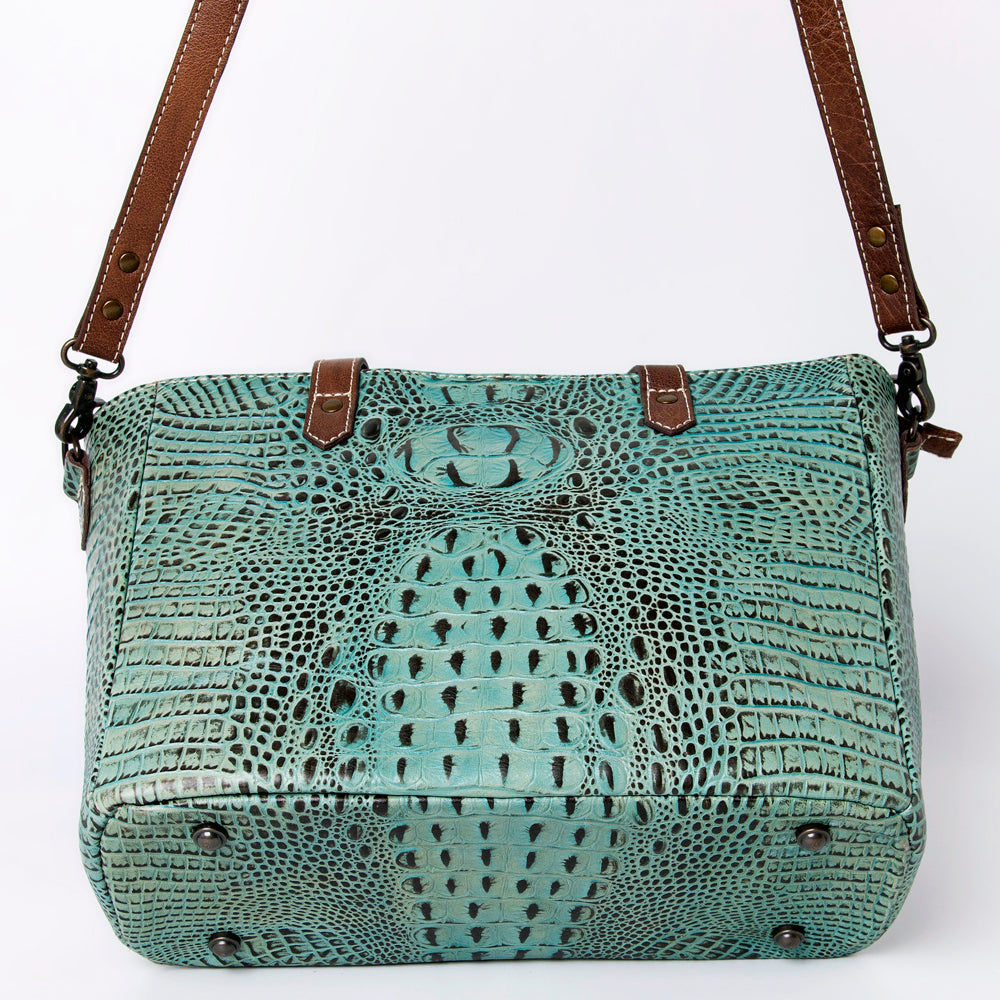 American Darling Crocodile Embossed Genuine Leather Bag