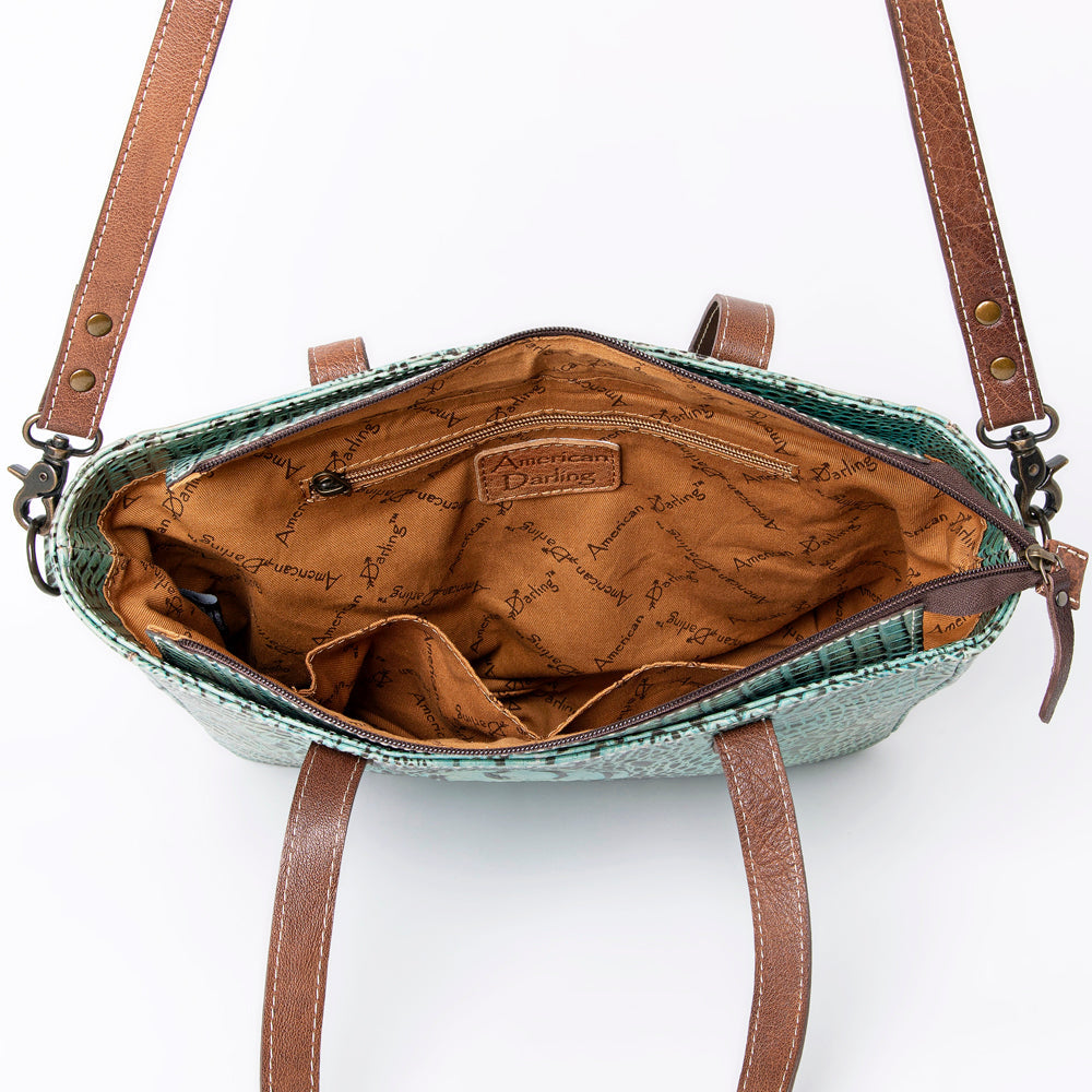American Darling Crocodile Embossed Genuine Leather Bag
