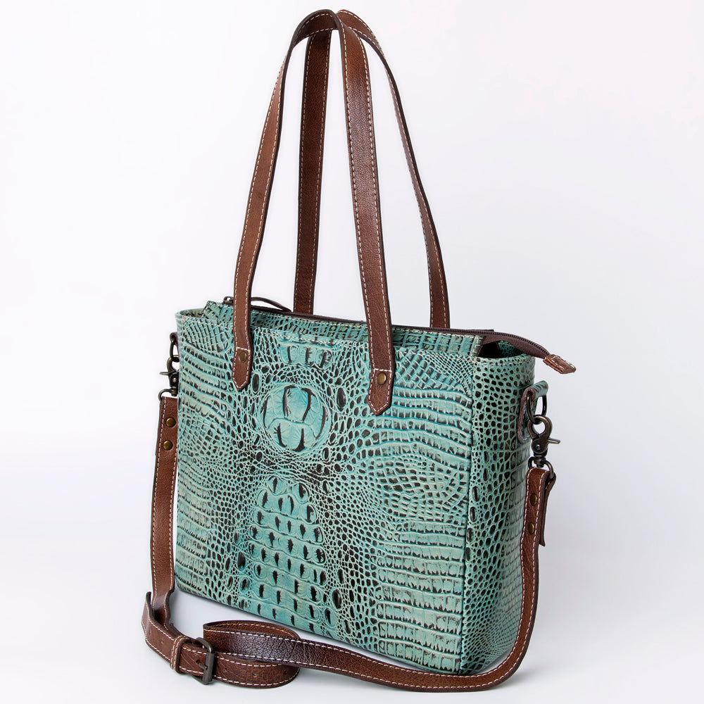 American Darling Crocodile Embossed Genuine Leather Bag