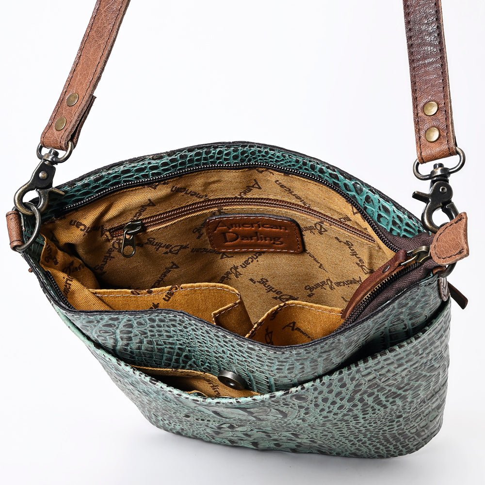 American Darling Crossbody Crocodile Embossed Genuine Leather