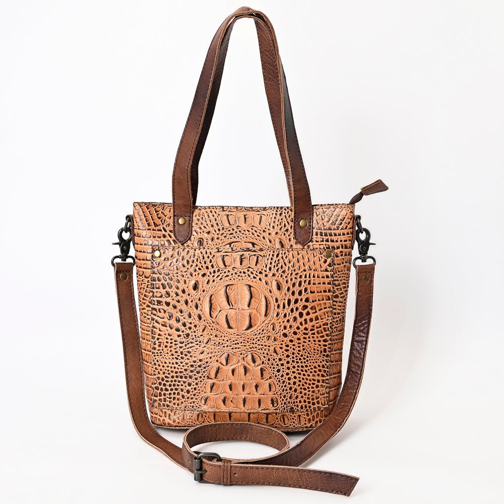 American Darling Tote Crocodile Embossed Genuine Leather