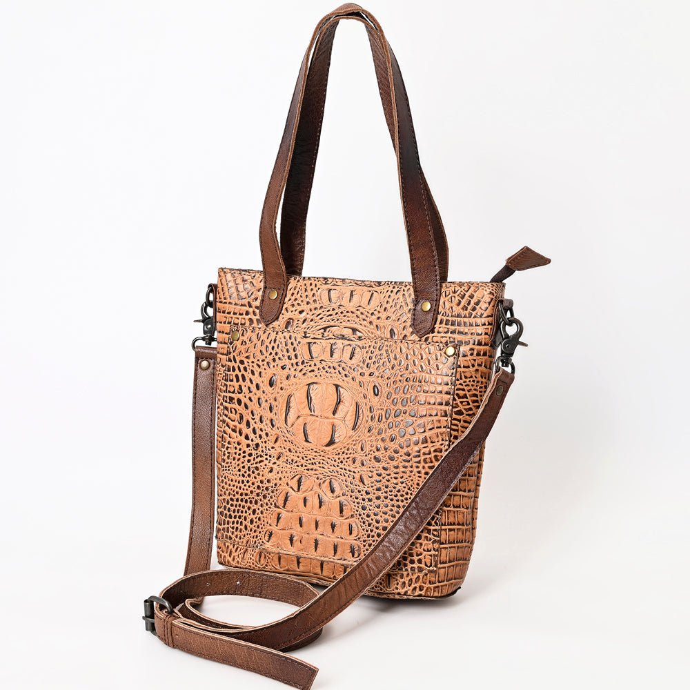 American Darling Tote Crocodile Embossed Genuine Leather