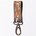 American Darling Hand Tooled Carved Genuine Leather Keyring