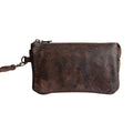 Vintage Handmade Genuine Cowhide Leather Clutch Purse For Women