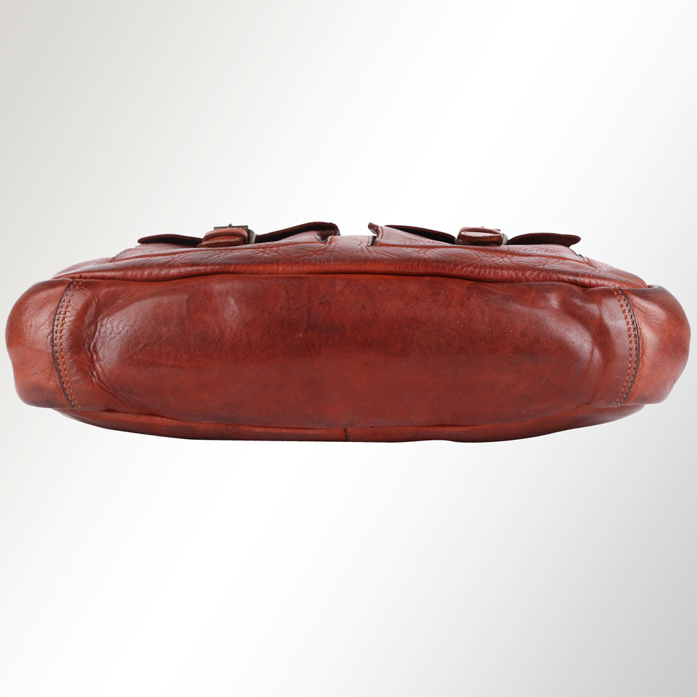 Spaghetti Western Briefcase Vintage Handmade Drum Dyed Genuine European Cowhide Leather