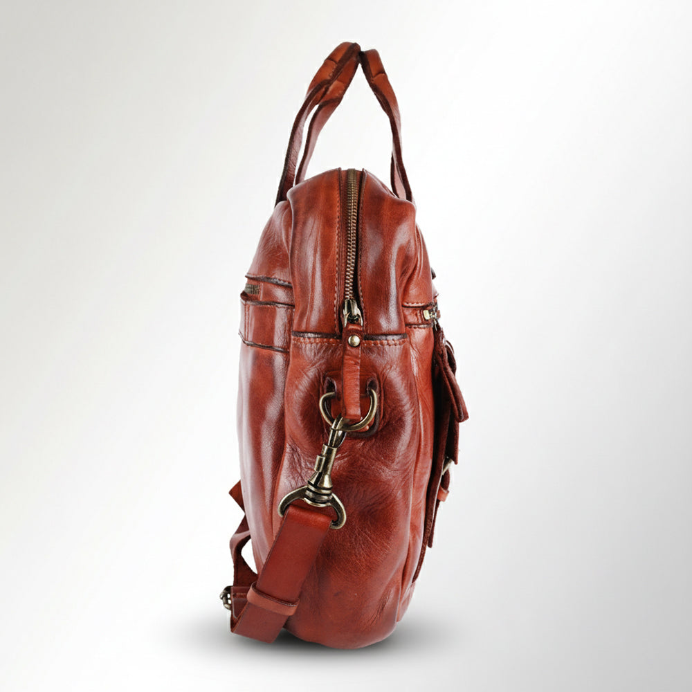 Spaghetti Western Swc405Cg Briefcase Vintage Handmade Drum Dyed Genuine European Cowhide Leather Women Bag Western Handbag Purse