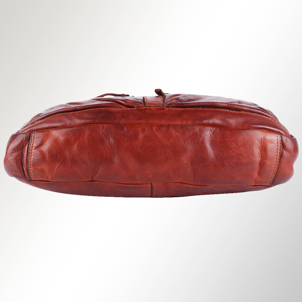 Spaghetti Western Briefcase Vintage Handmade Drum Dyed Genuine European Cowhide Leather