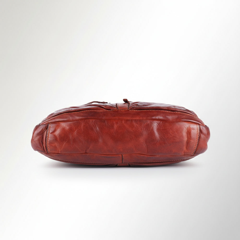 Spaghetti Western Swc409Cg Briefcase Vintage Handmade Drum Dyed Genuine European Cowhide Leather Women Bag Western Handbag Purse