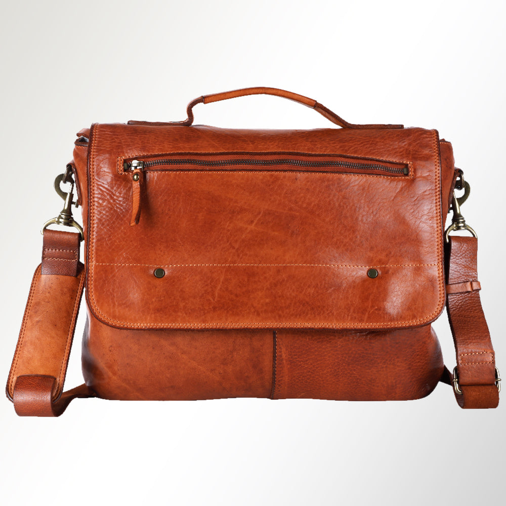 Spaghetti Western Briefcase Vintage Handmade Drum Dyed Genuine European Cowhide Leather