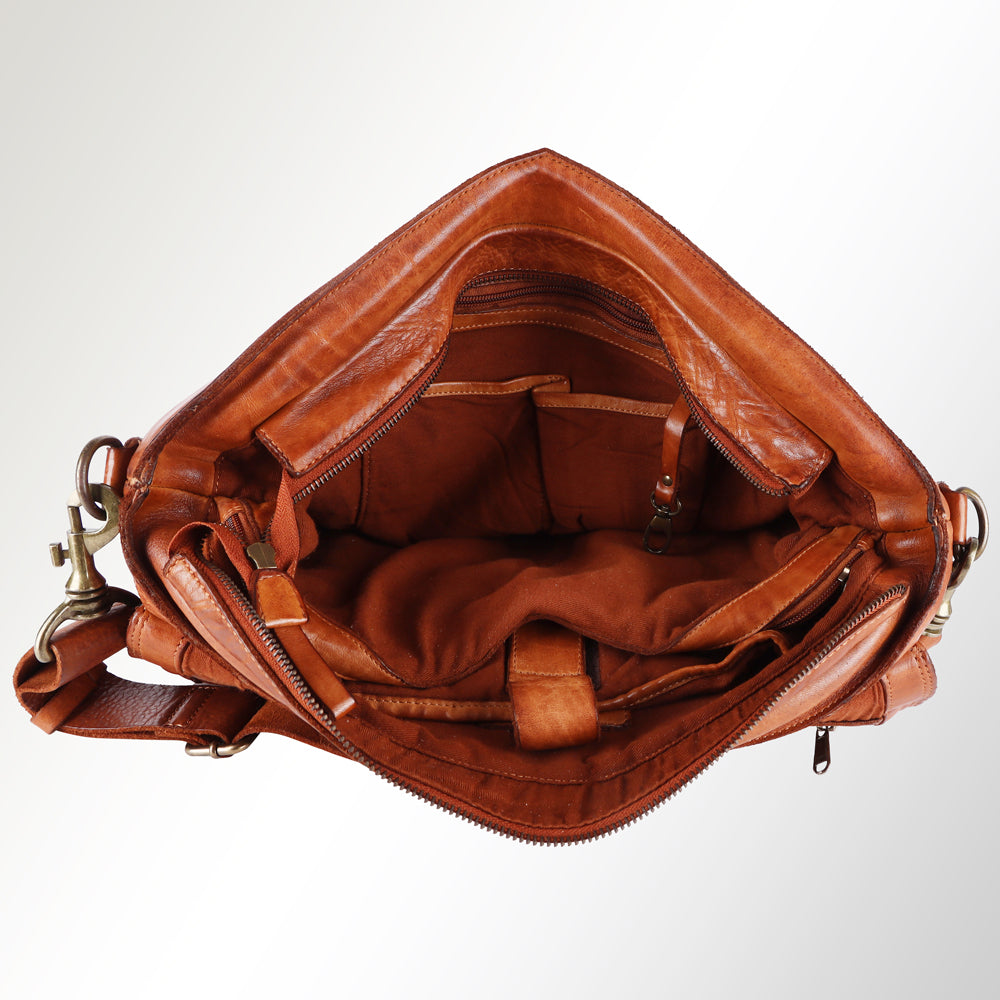 Spaghetti Western Briefcase Vintage Handmade Drum Dyed Genuine European Cowhide Leather