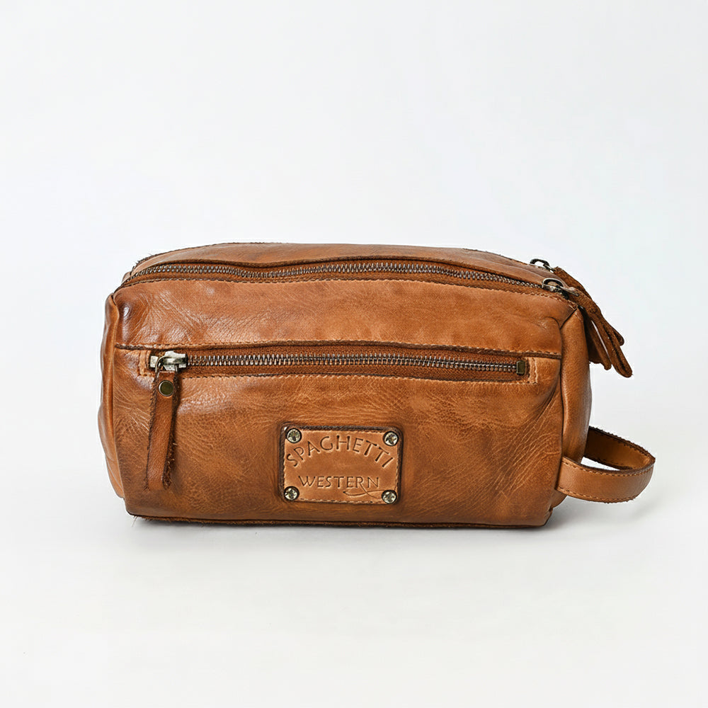 Spaghetti Western Swc411Tan Fanny Pack Vintage Handmade Drum Dyed Genuine European Cowhide Leather Women Bag Western Handbag Purse